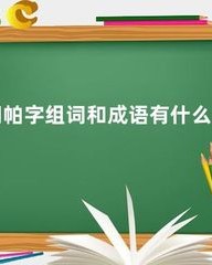 帕的组词(帕的组词怎么写)