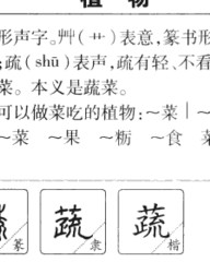 蔬部首和组词(蔬的部首和结构)