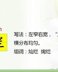 灿烂的烂怎么组词(灿烂的烂怎么组词?)