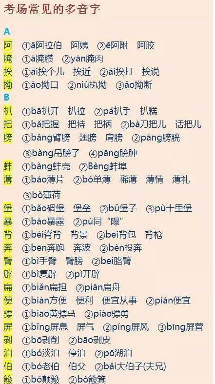 解多音字组词和拼音