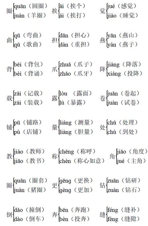 转多音字组词