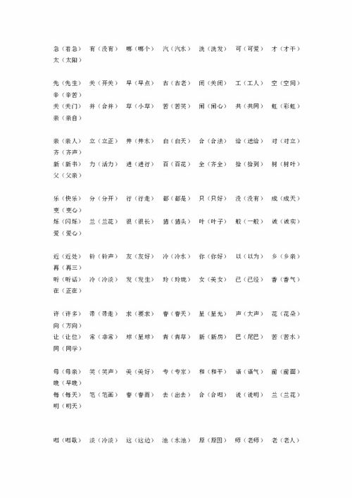 形字组词语