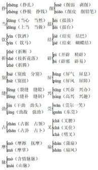 分四声组词