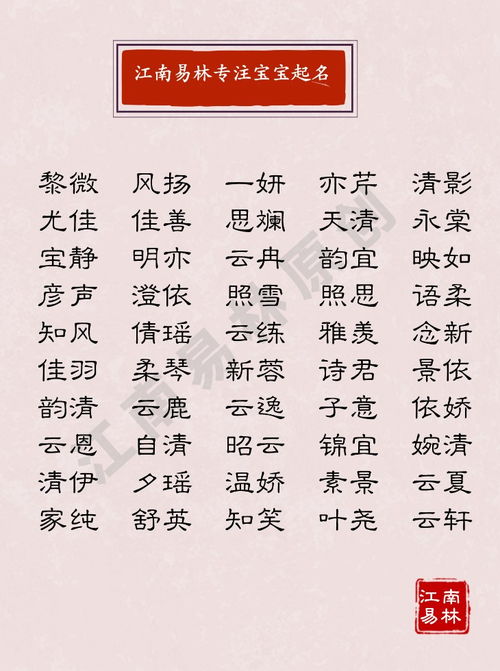 女生的名字可以怎么组词
