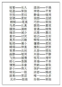 反义词的法怎么组词