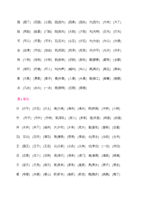 一年级下册语文组词(一年级下册语文组词大全题可打印)