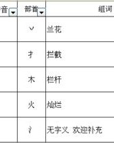 栏组词语